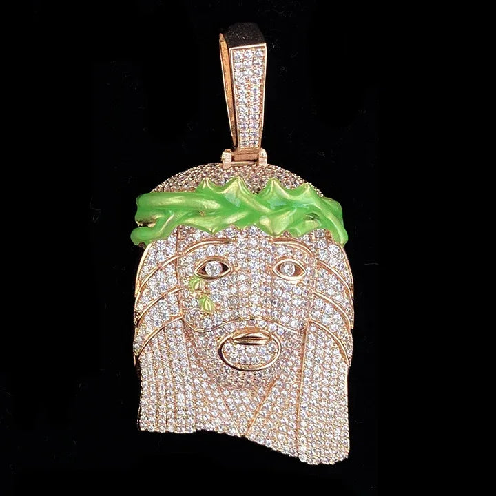 2026 New Iced Out Jesus Piece Pendant | Unisex Realistic Jesus Head Necklace - CaratixJewelry